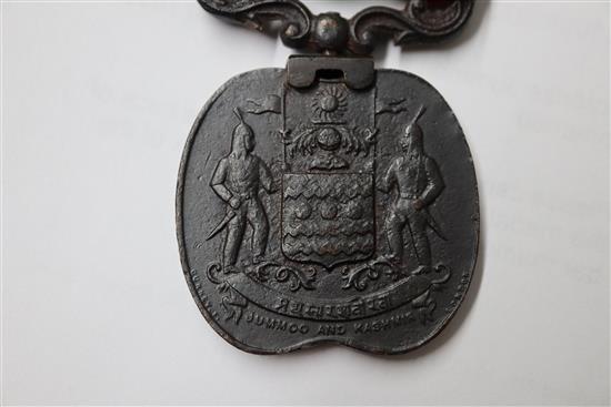 A bronze Jummoo and Kashmir medal 1895, unnamed.